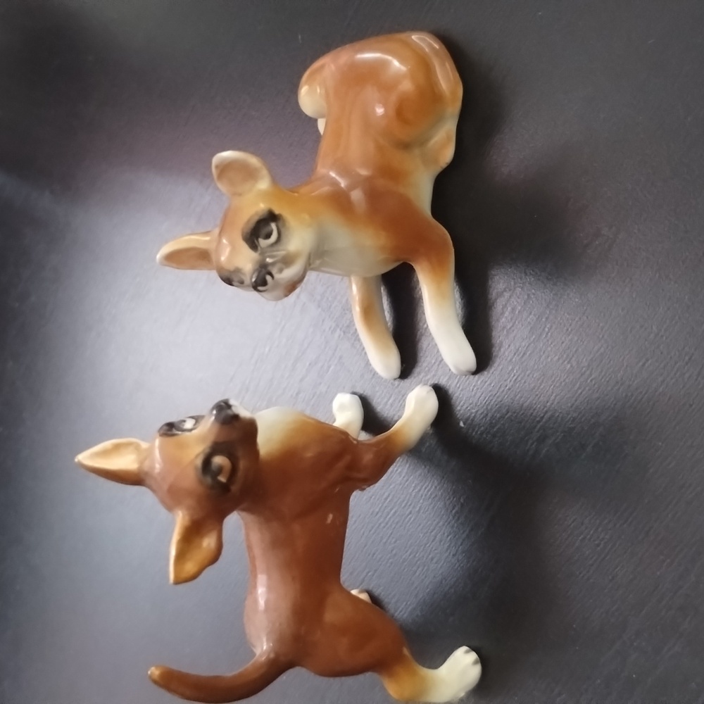 Miniature porcelain dogs